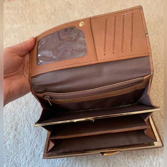 Vintage 80s Designer Large Wallet Italian Cowhide Leather Good Condition - Picture 16 of 17